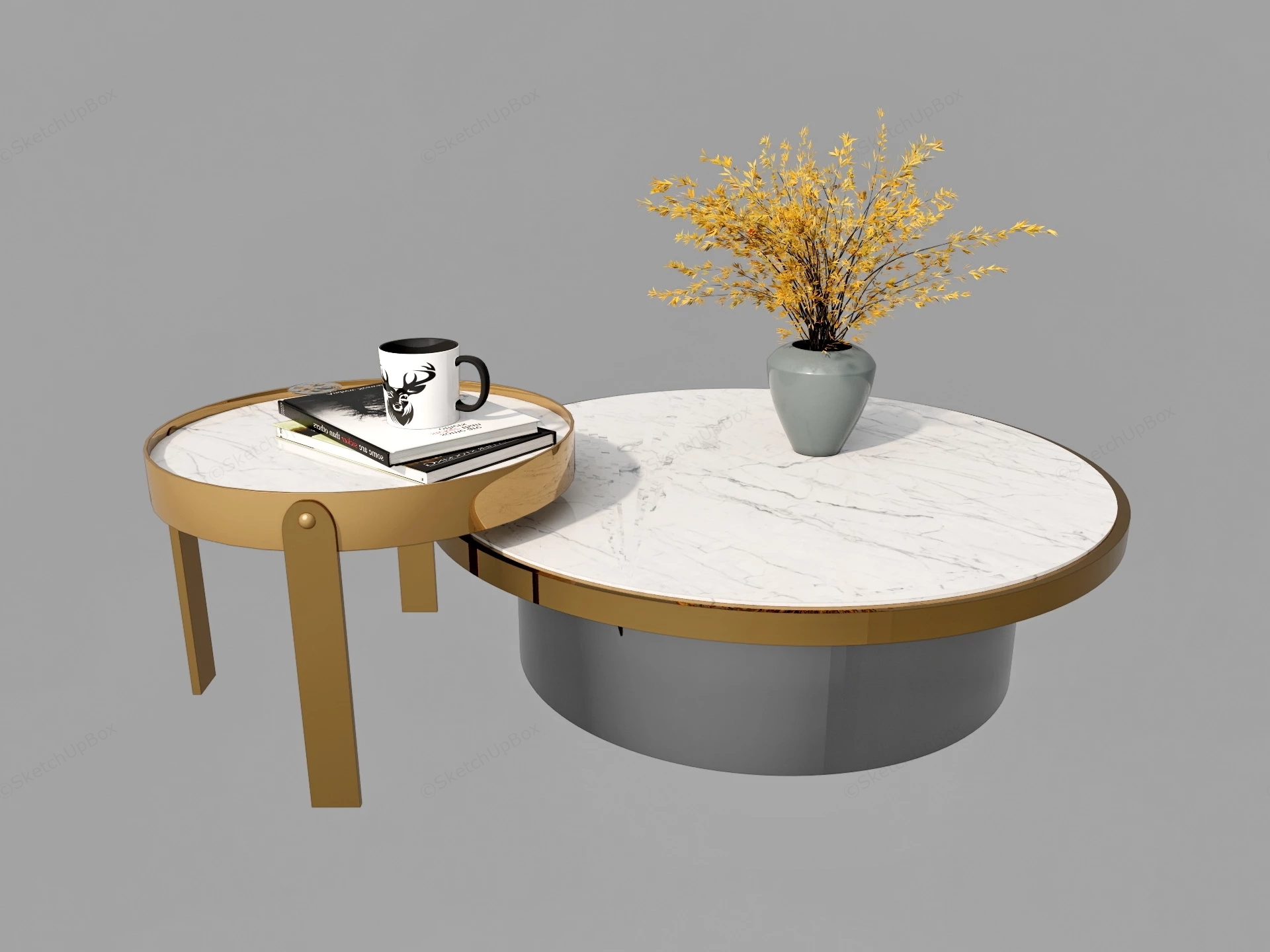 Modern Nesting Coffee Table sketchup model preview - SketchupBox