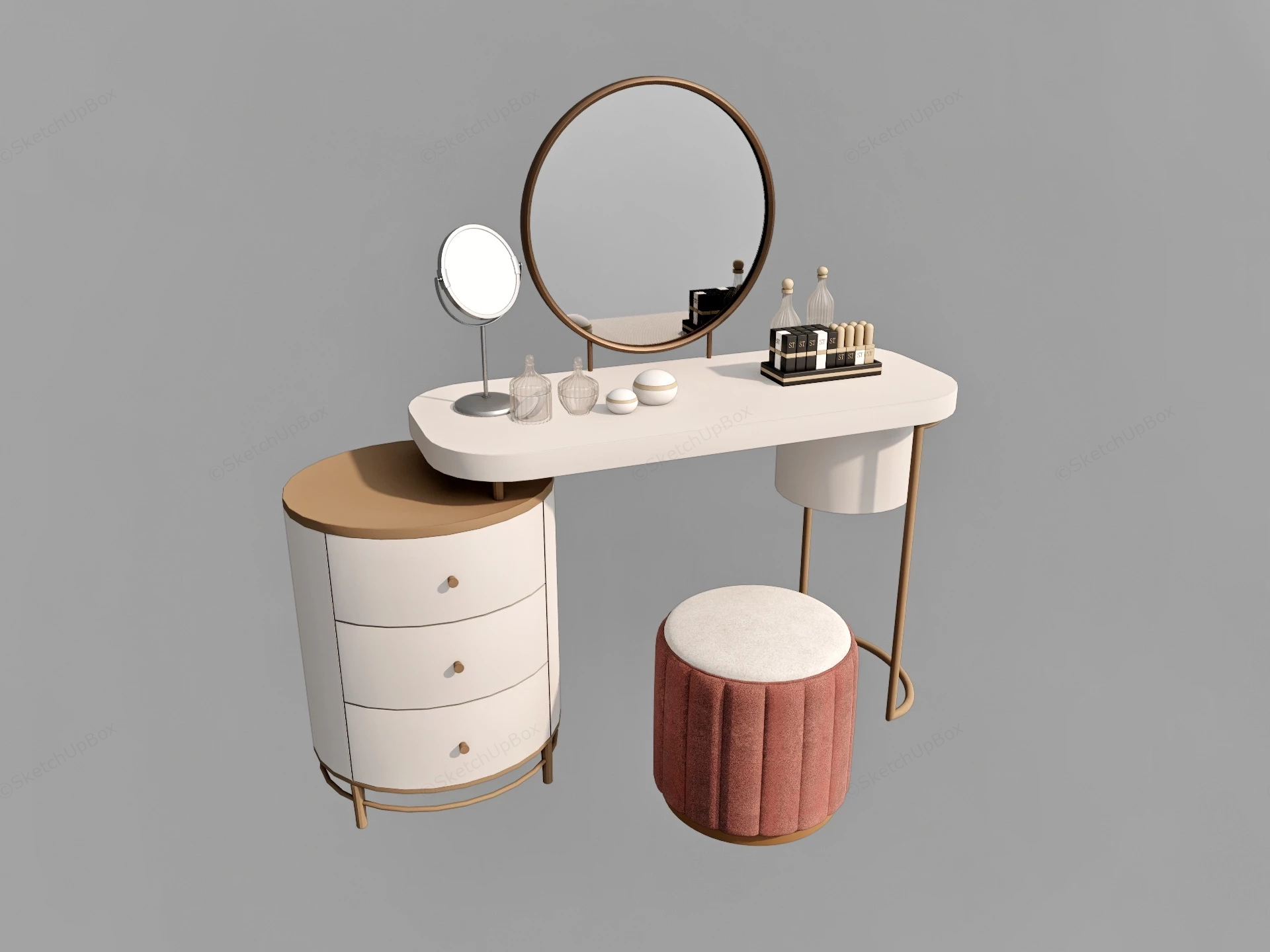 Aesthetic Makeup Vanity sketchup model preview - SketchupBox