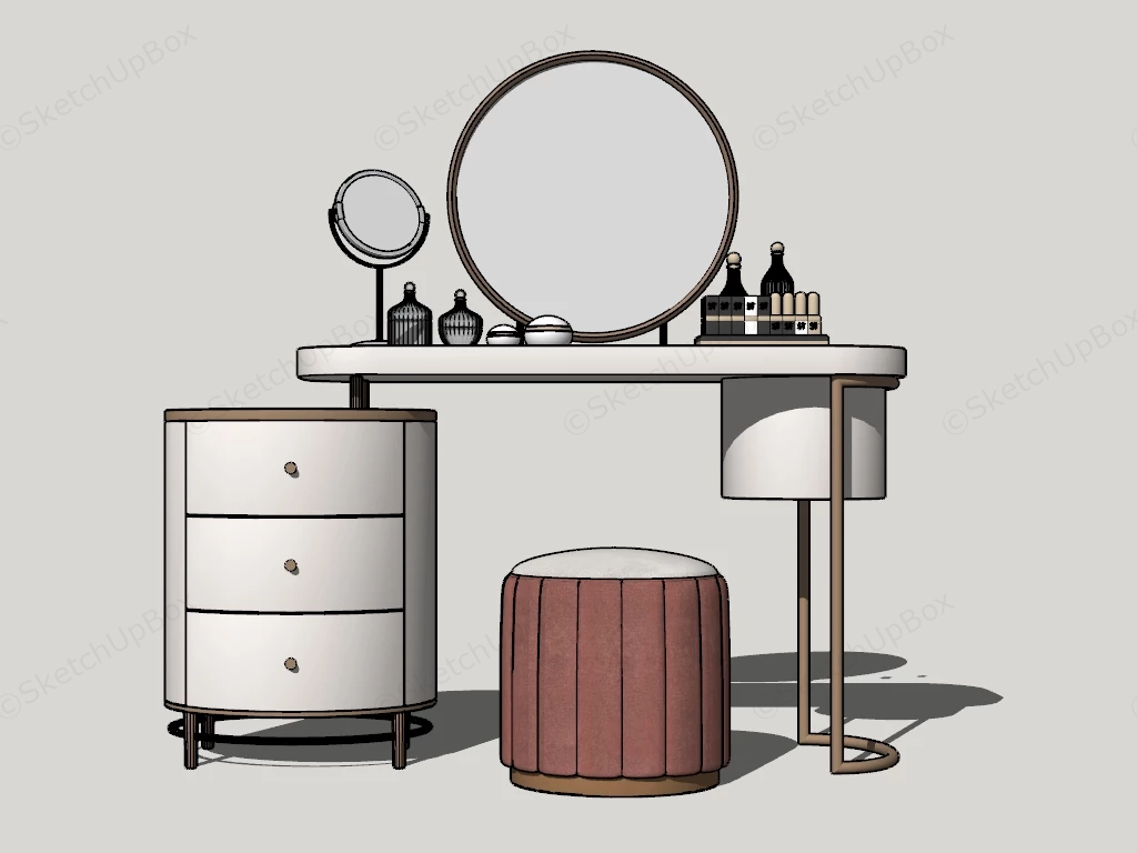 Aesthetic Makeup Vanity sketchup model preview - SketchupBox