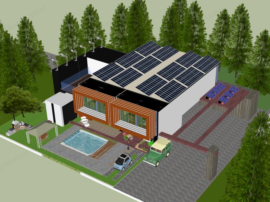 Sustainable House sketchup model preview - SketchupBox