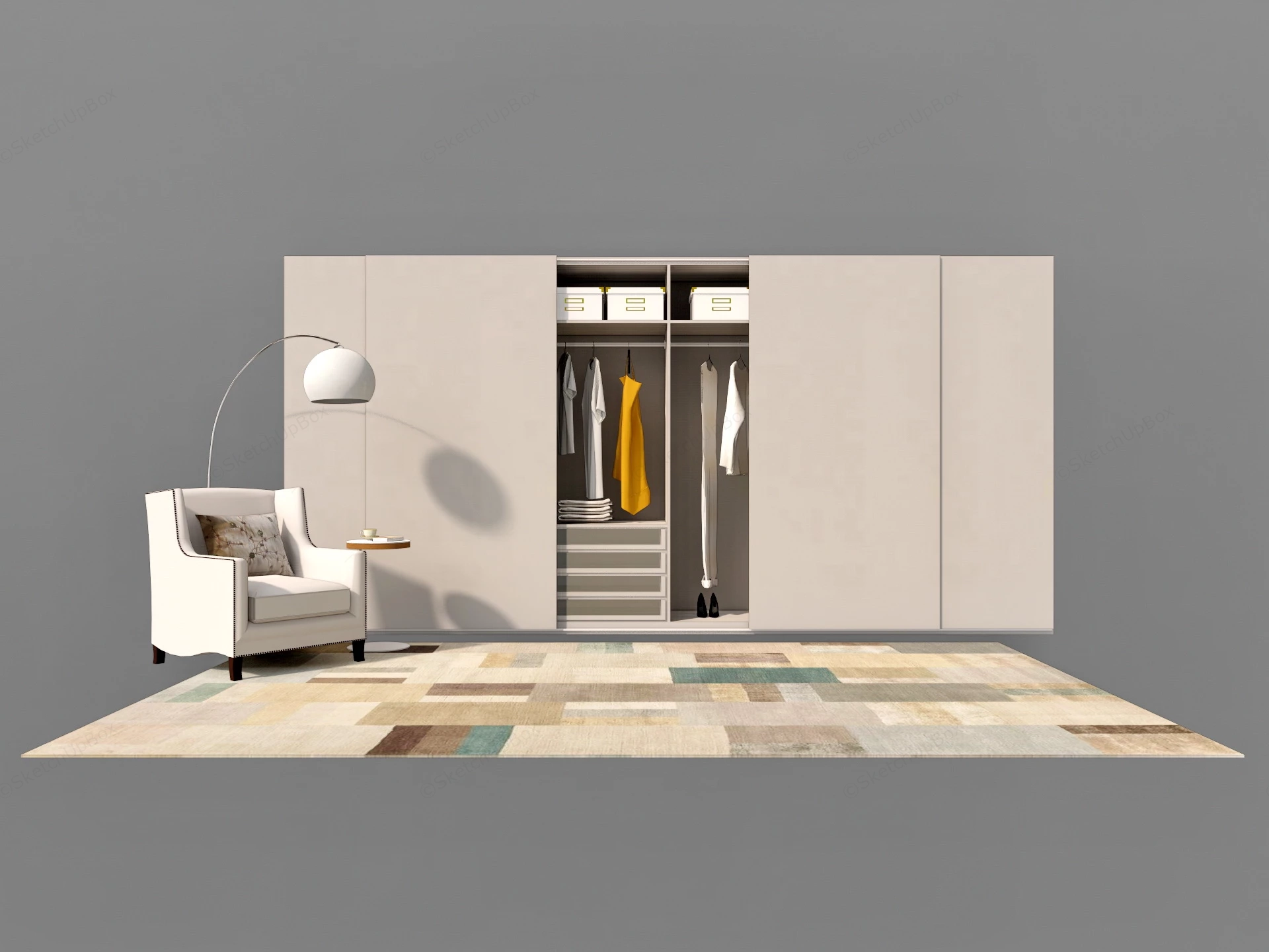 Dressing Room Wardrobe Design sketchup model preview - SketchupBox