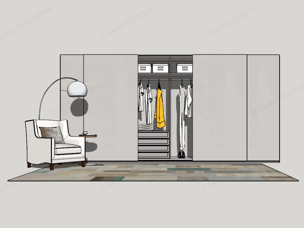 Dressing Room Wardrobe Design sketchup model preview - SketchupBox