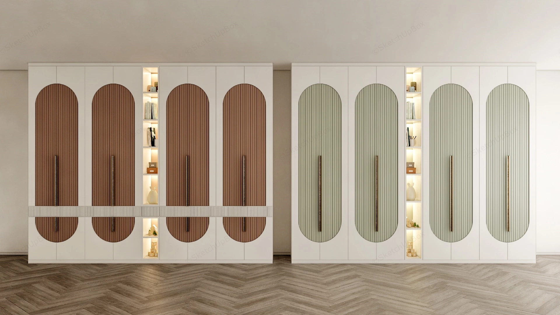 Modern Kids Wardrobe Designs sketchup model preview - SketchupBox