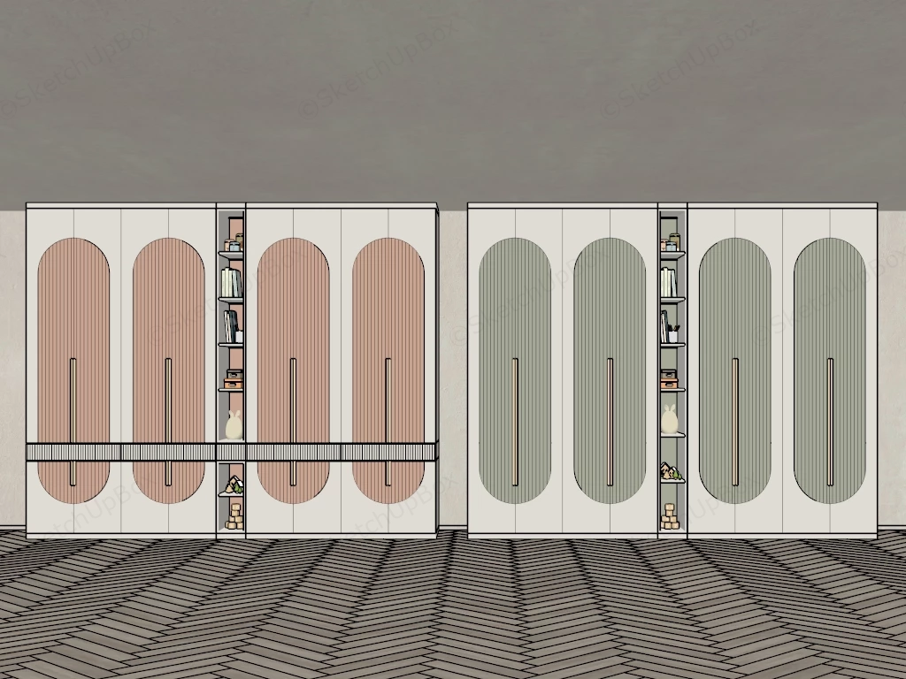 Modern Kids Wardrobe Designs sketchup model preview - SketchupBox