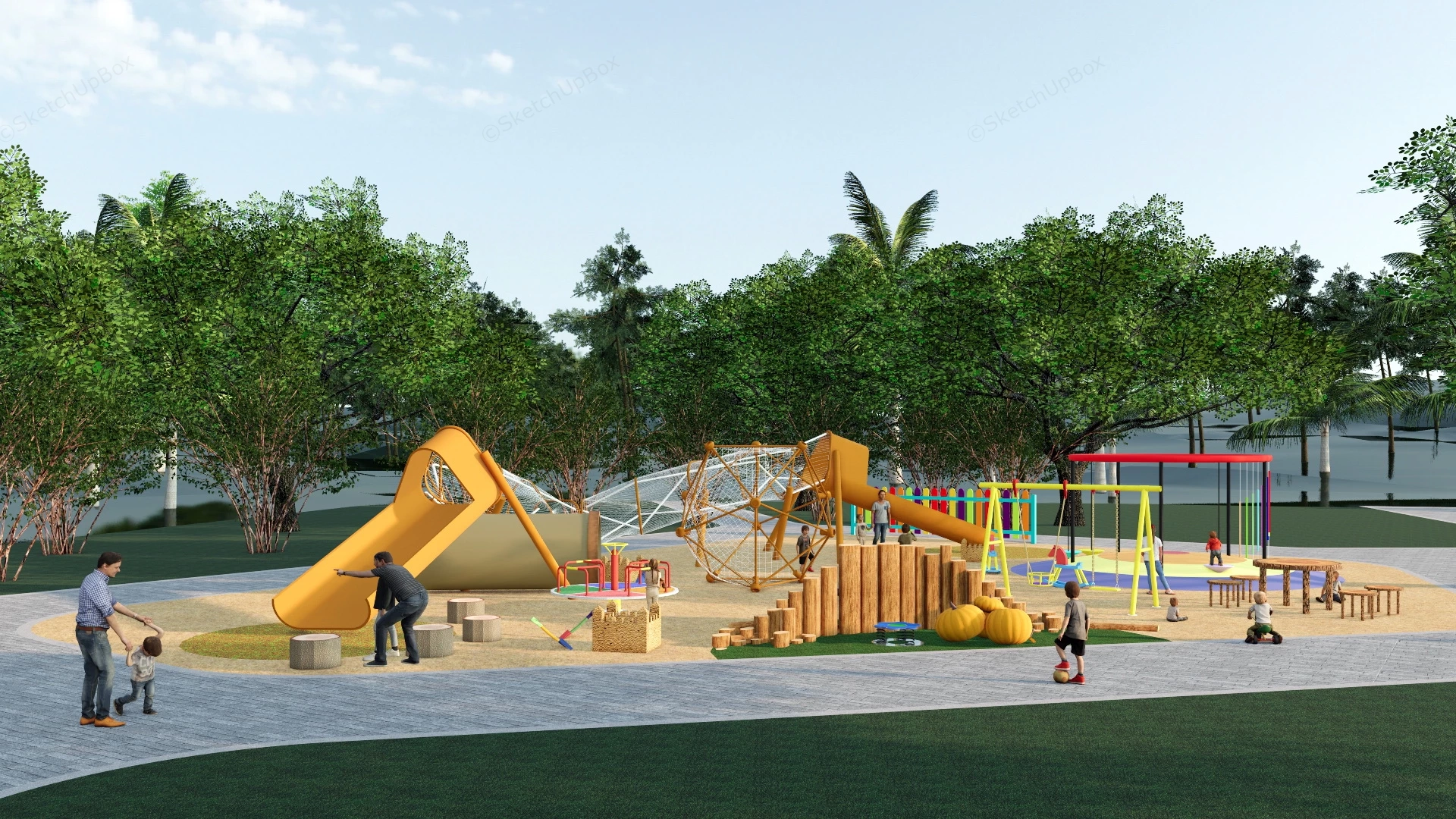 Jungle Gym Playground sketchup model preview - SketchupBox