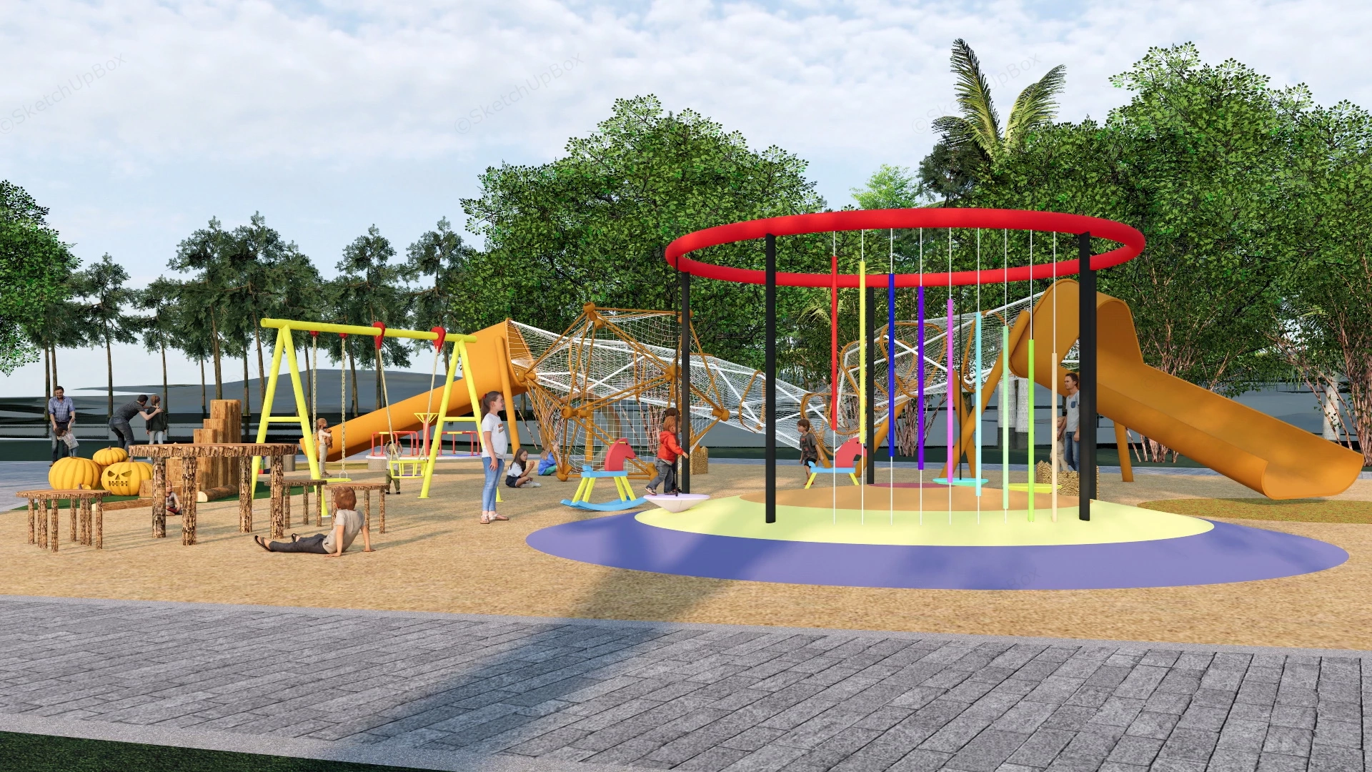Jungle Gym Playground sketchup model preview - SketchupBox
