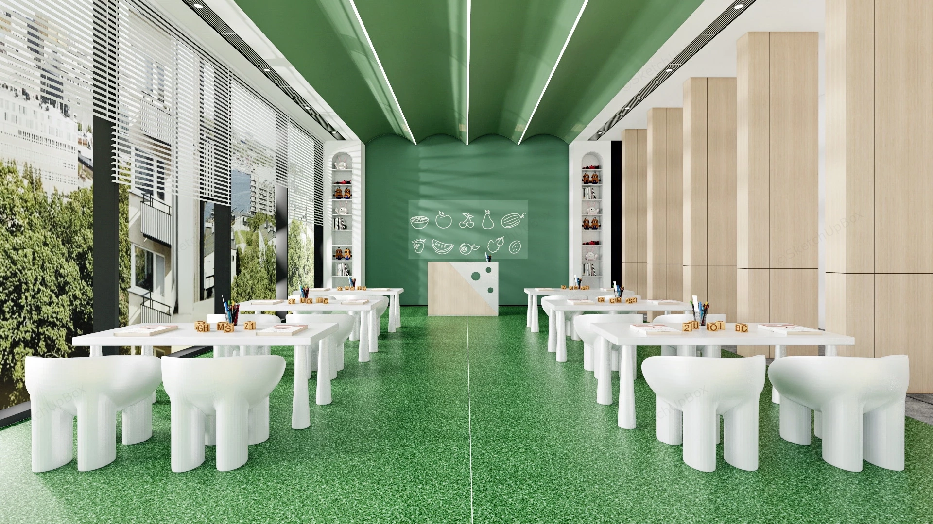 Preschool Kindergarten Art Room sketchup model preview - SketchupBox