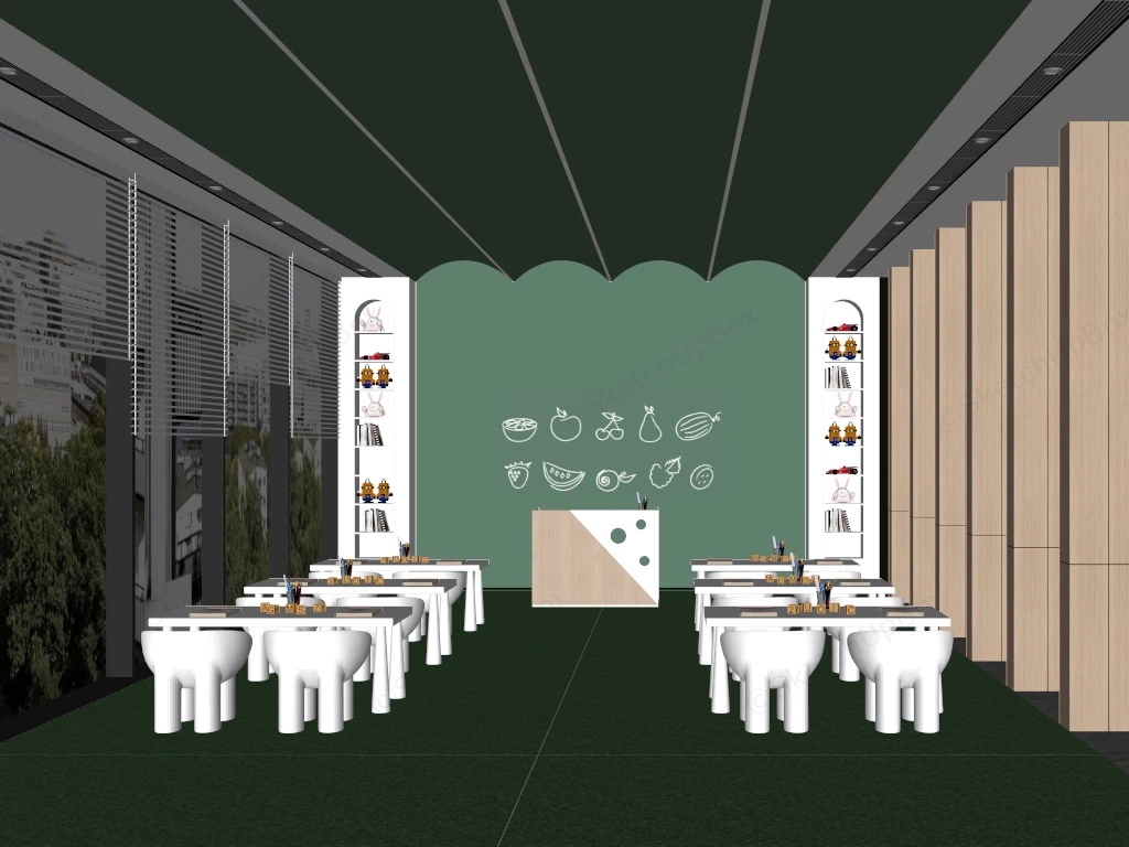 Preschool Kindergarten Art Room sketchup model preview - SketchupBox
