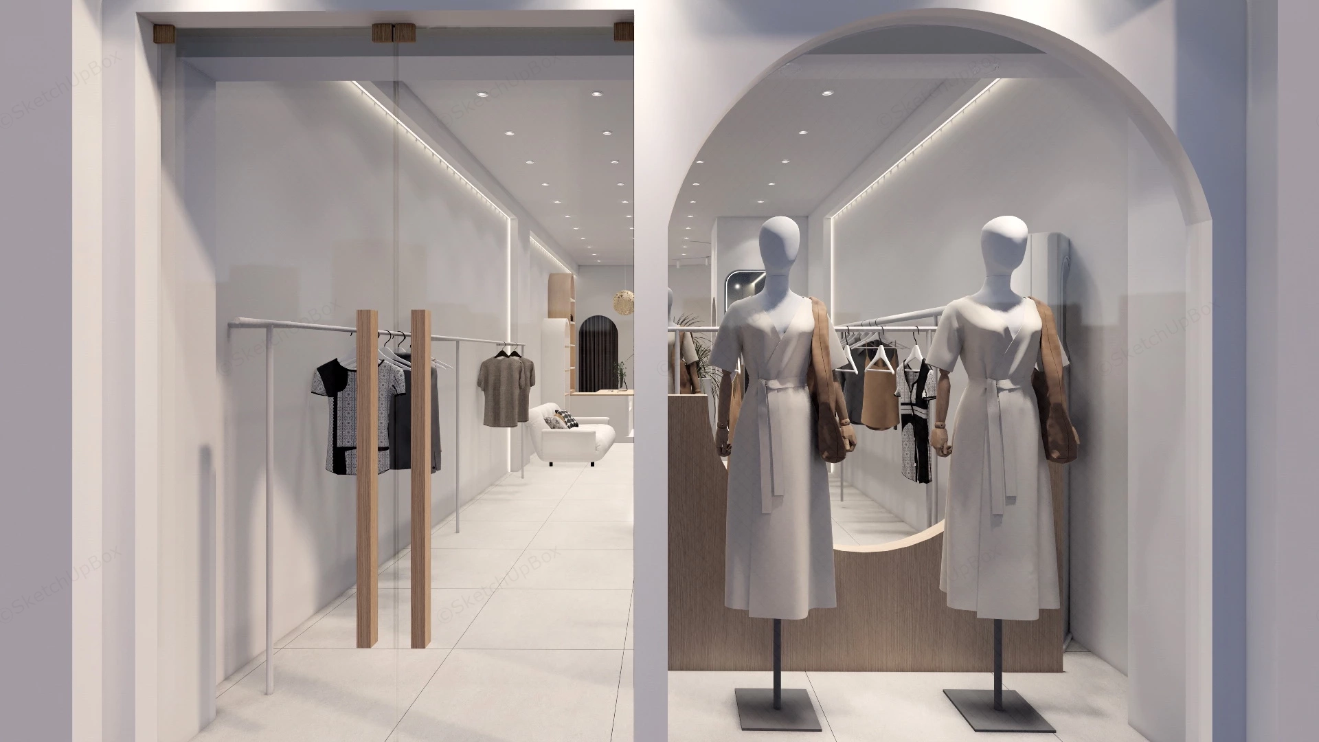 Small Clothing Store Design sketchup model preview - SketchupBox