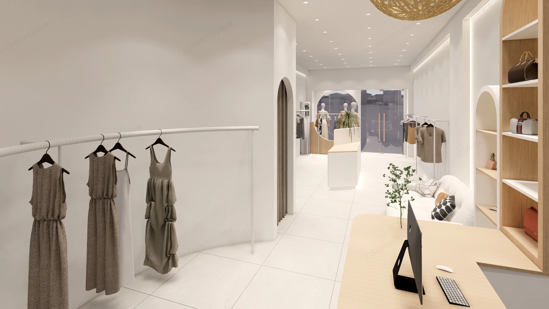 Small Clothing Store Design sketchup model preview - SketchupBox