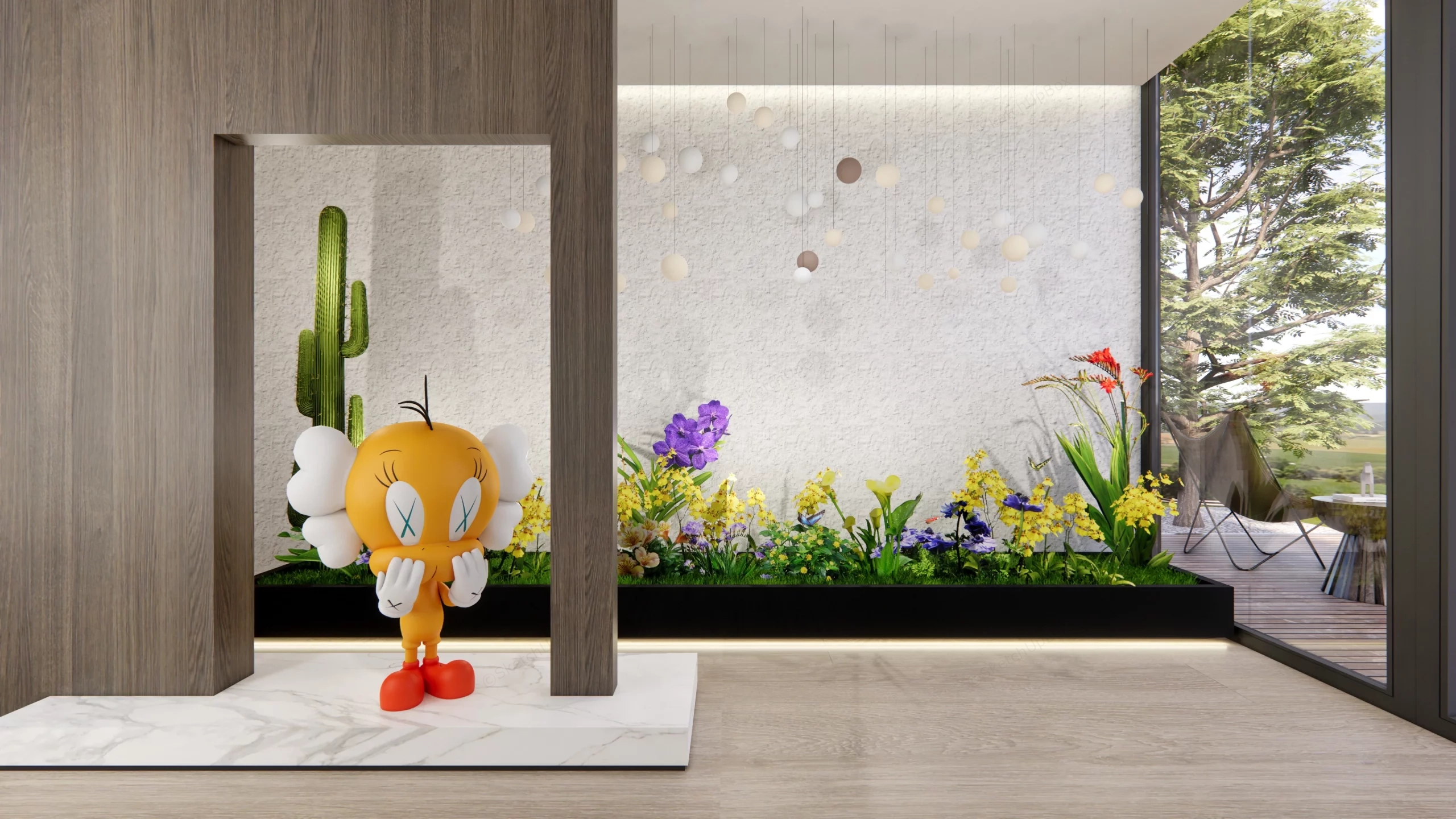 Indoor Flower Garden sketchup model preview - SketchupBox