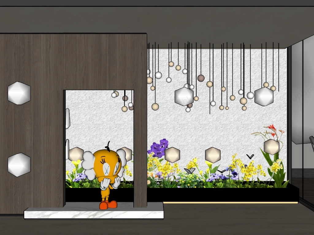 Indoor Flower Garden sketchup model preview - SketchupBox