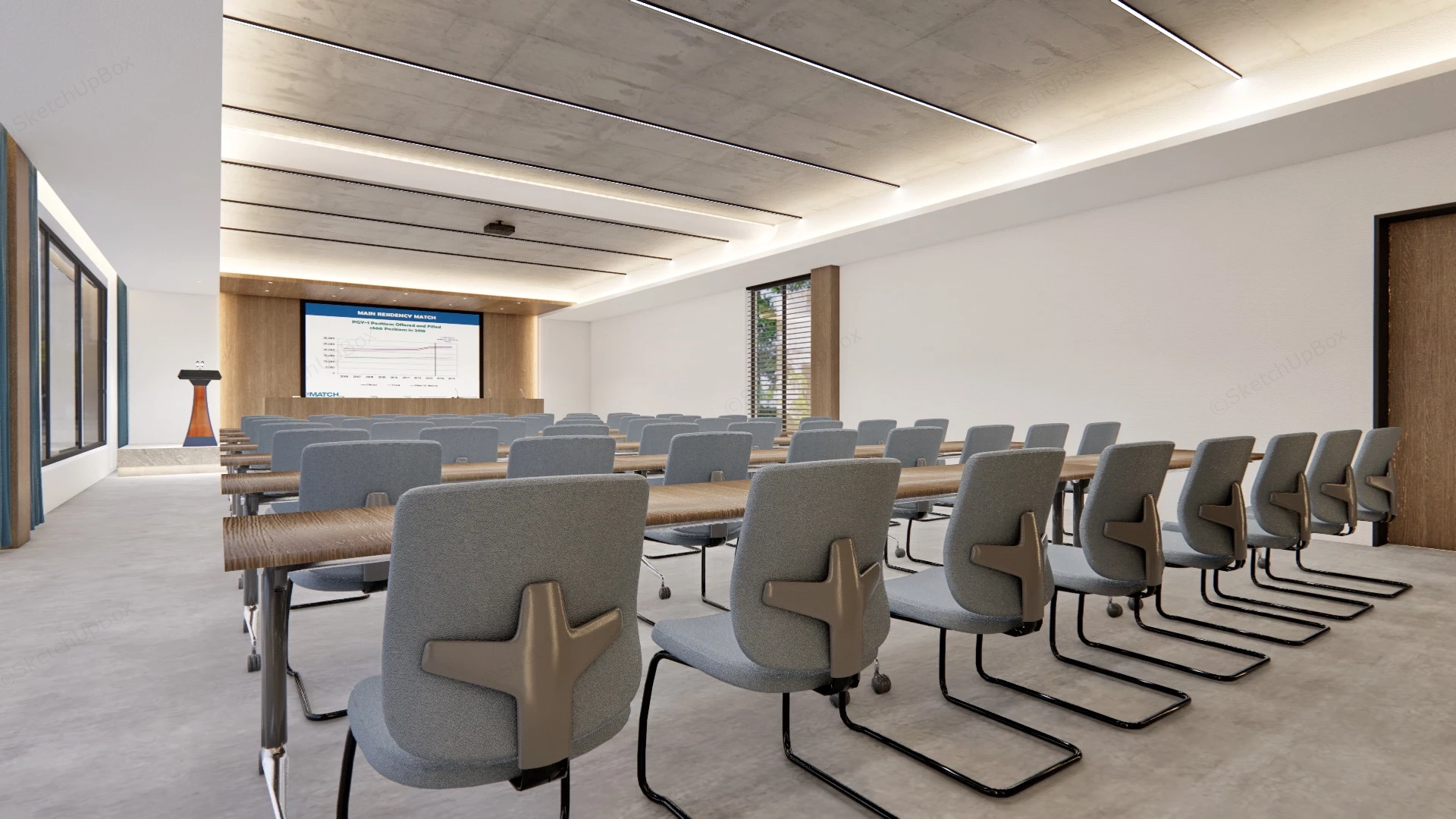 Corporate Conference & Training Room sketchup model preview - SketchupBox