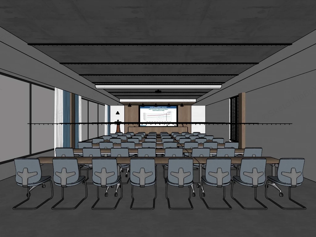 Corporate Conference & Training Room sketchup model preview - SketchupBox
