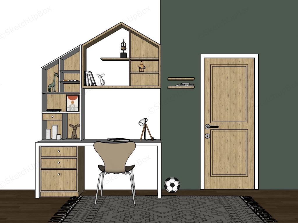 Built In Children Desk sketchup model preview - SketchupBox