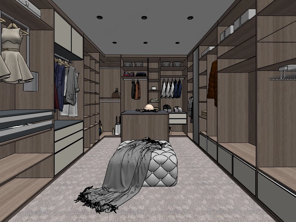 Modern Dressing Room Design sketchup model preview - SketchupBox