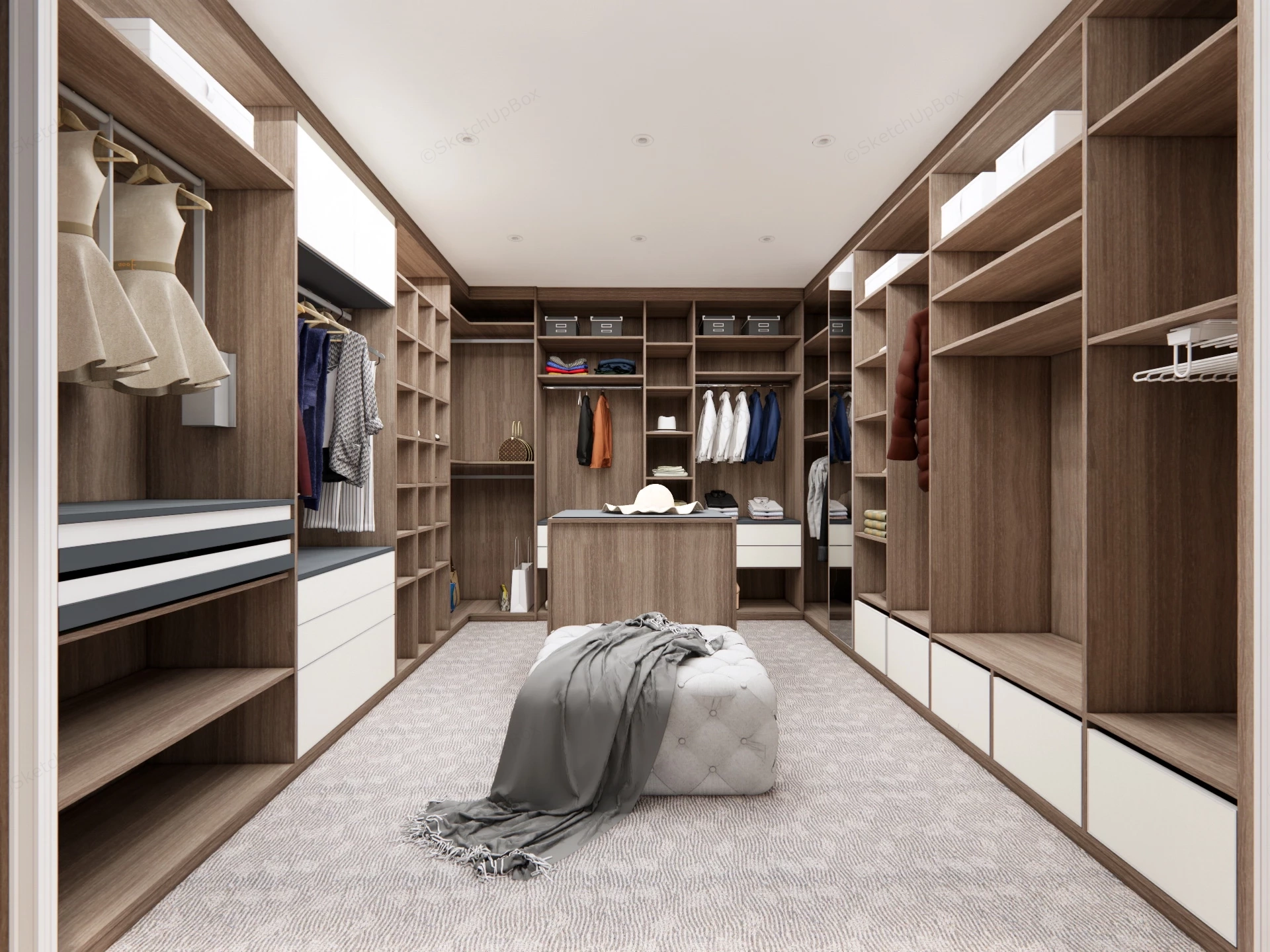 Modern Dressing Room Design sketchup model preview - SketchupBox