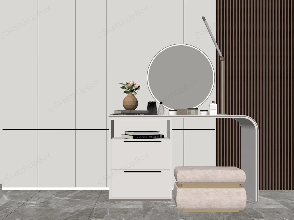 Modern Vanity Dressing Table sketchup model preview - SketchupBox