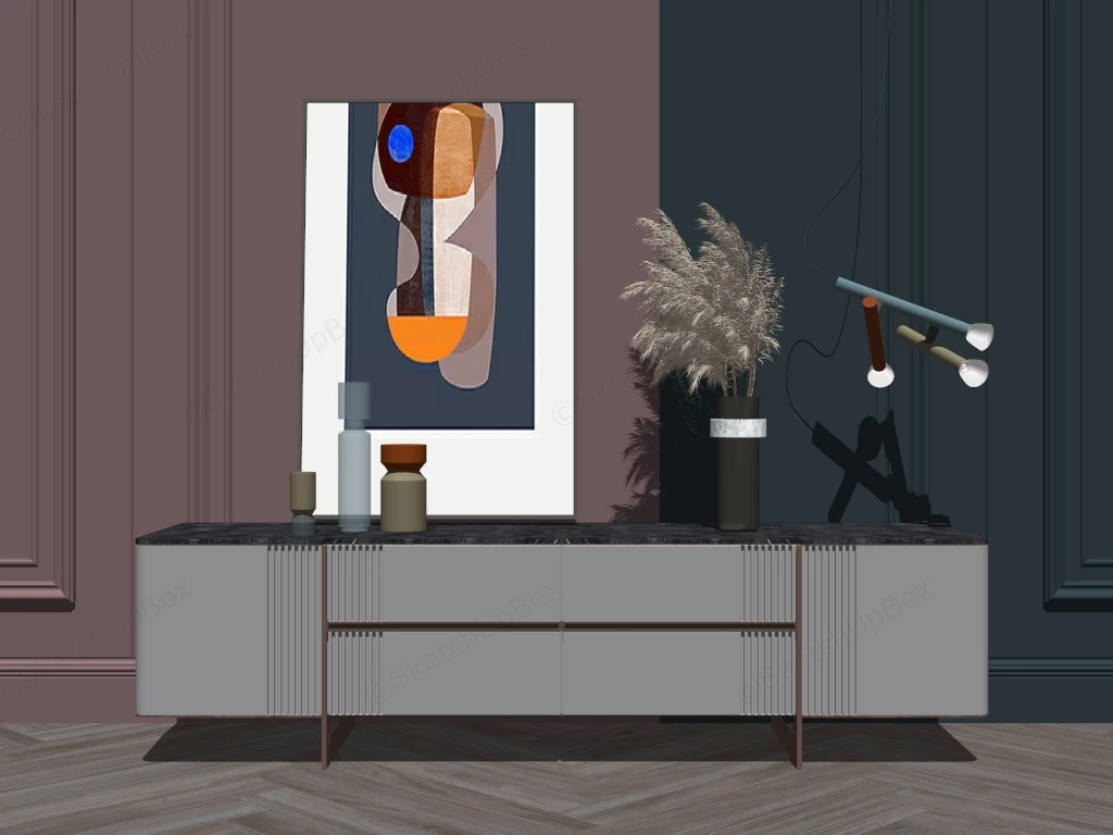 Modern TV Stand Sideboard sketchup model preview - SketchupBox