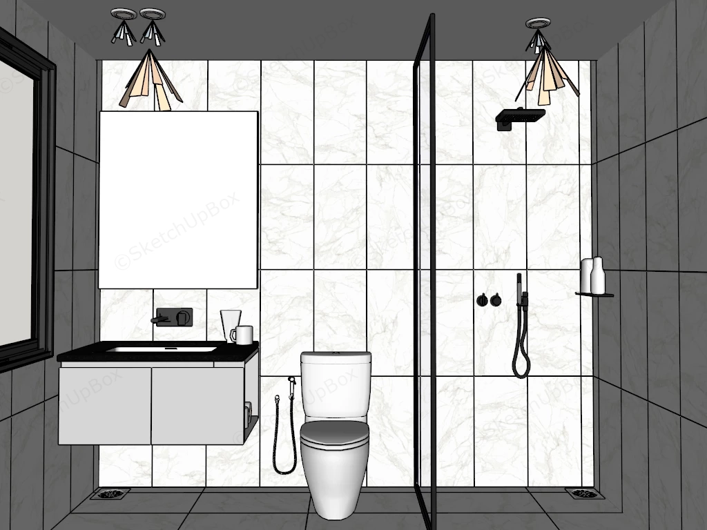 Small Bathroom Idea sketchup model preview - SketchupBox