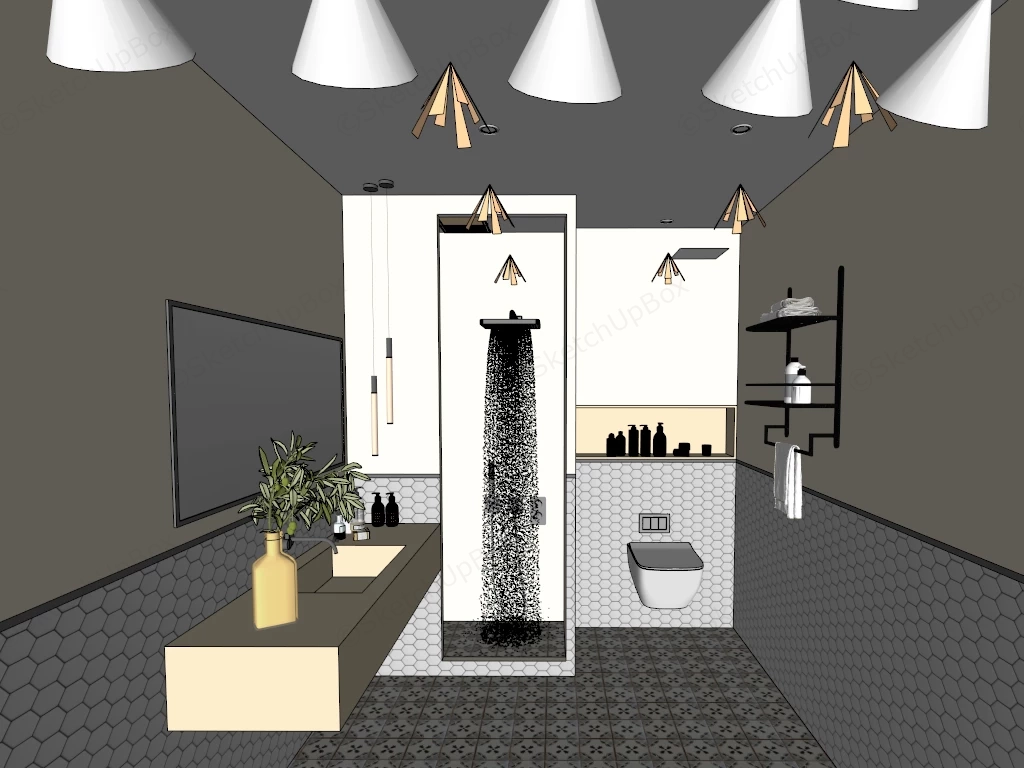 Beautiful Small Bathroom sketchup model preview - SketchupBox