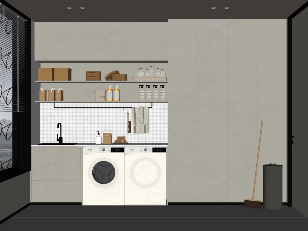 Laundry Room Interior Design sketchup model preview - SketchupBox
