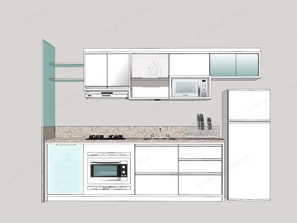 Small Kitchen Cabinet Set sketchup model preview - SketchupBox