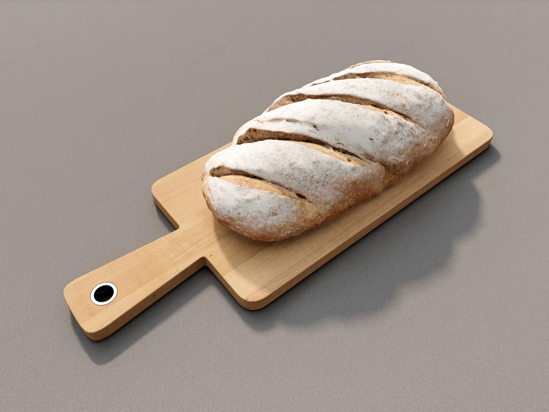 Bread On Wood Board sketchup model preview - SketchupBox