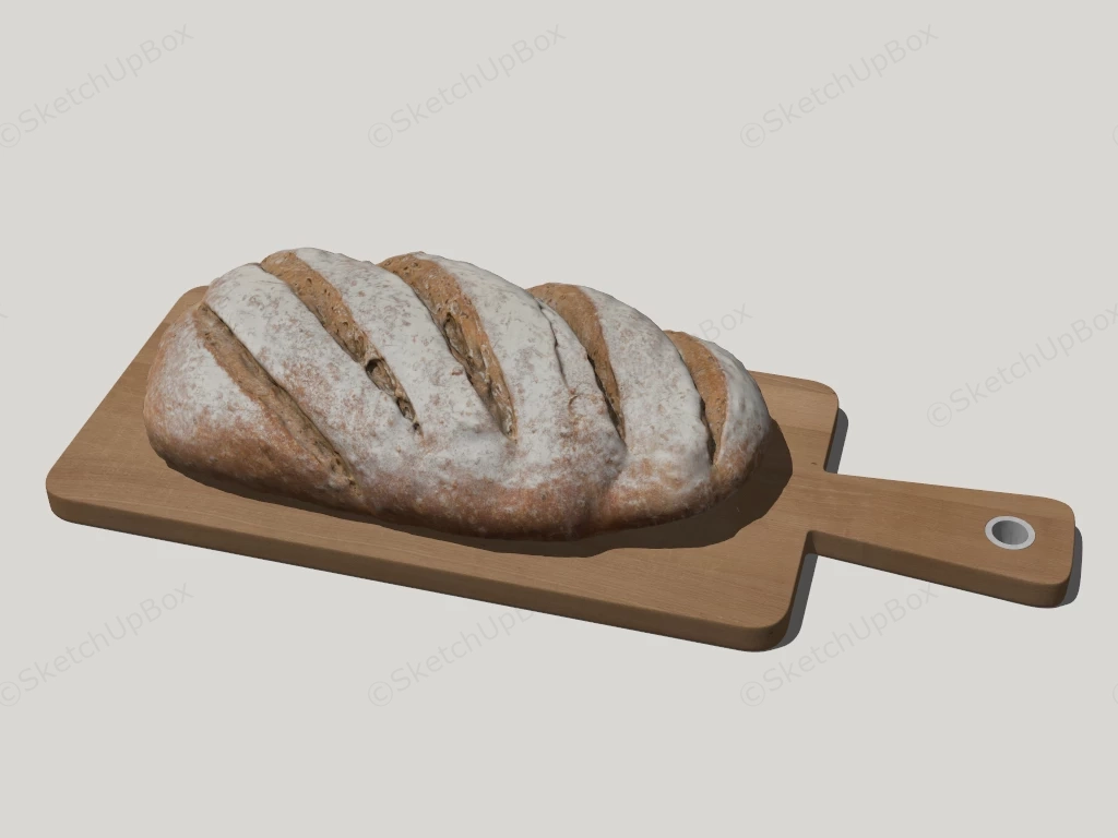 Bread On Wood Board sketchup model preview - SketchupBox