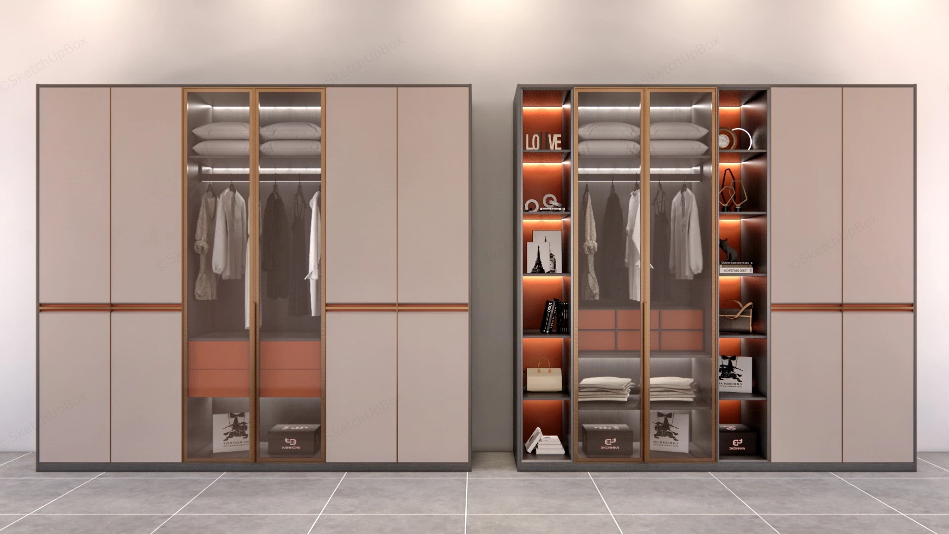 Modern Wardrobe Designs sketchup model preview - SketchupBox