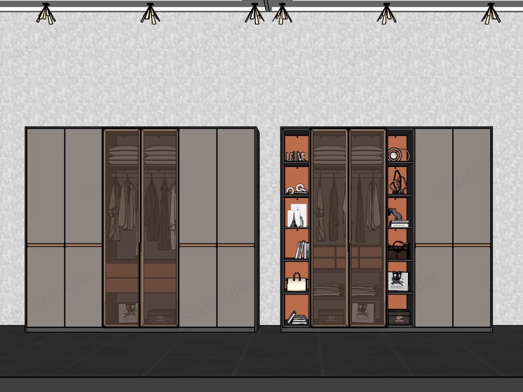 Modern Wardrobe Designs sketchup model preview - SketchupBox