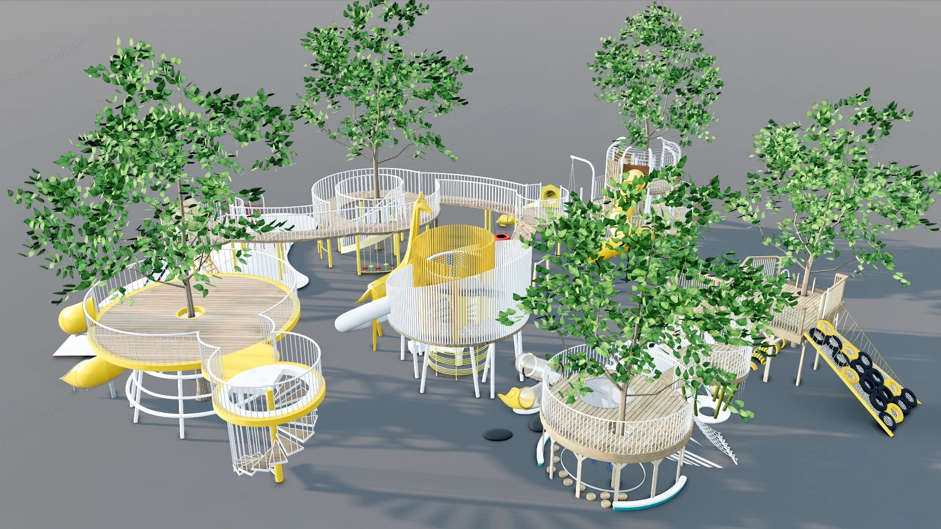 Modern Playground Equipment sketchup model preview - SketchupBox