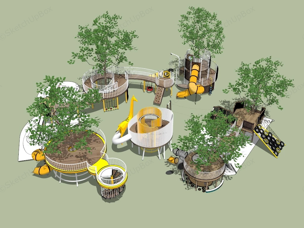 Modern Playground Equipment sketchup model preview - SketchupBox