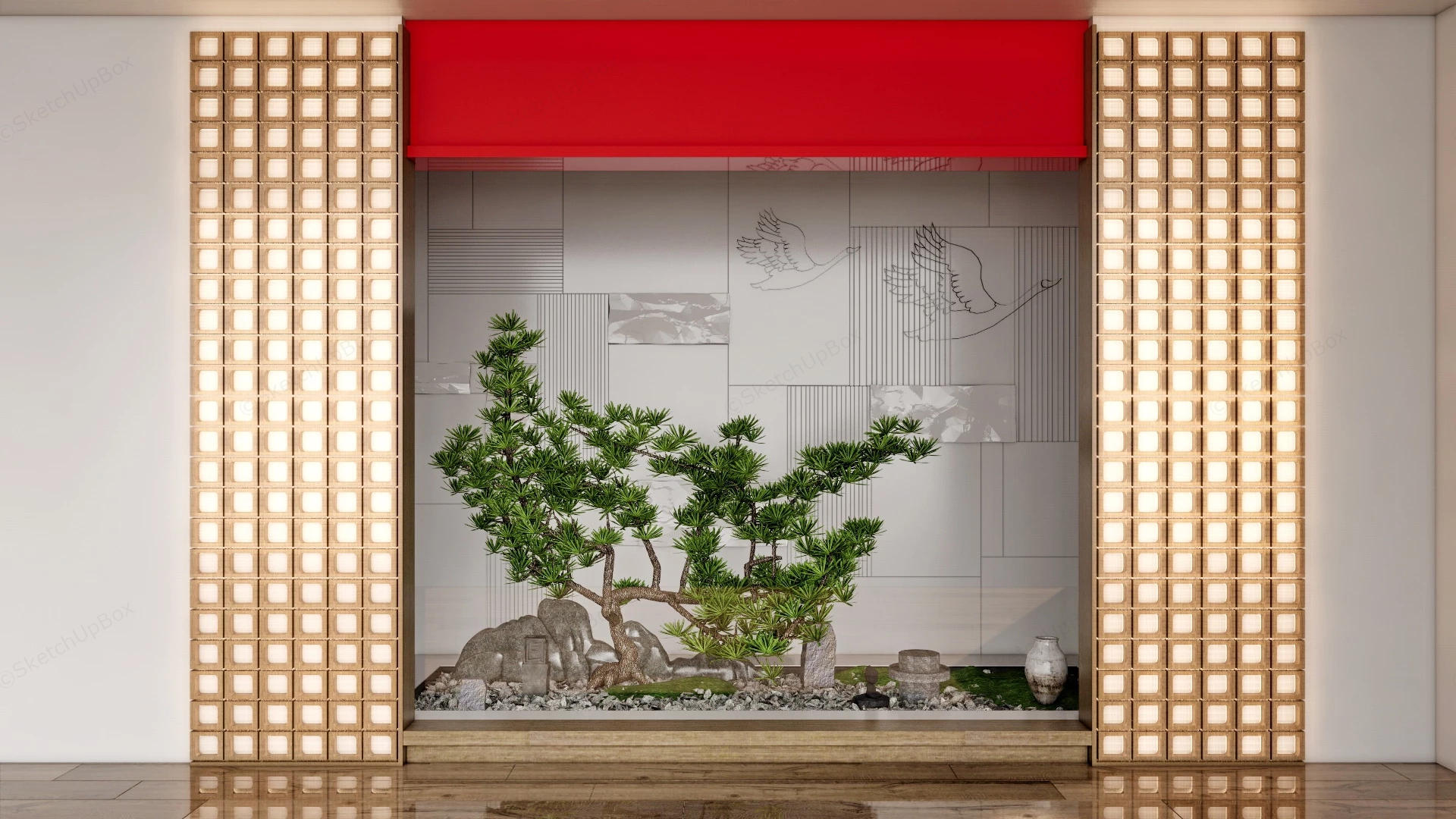 Indoor Zen Garden sketchup model preview - SketchupBox