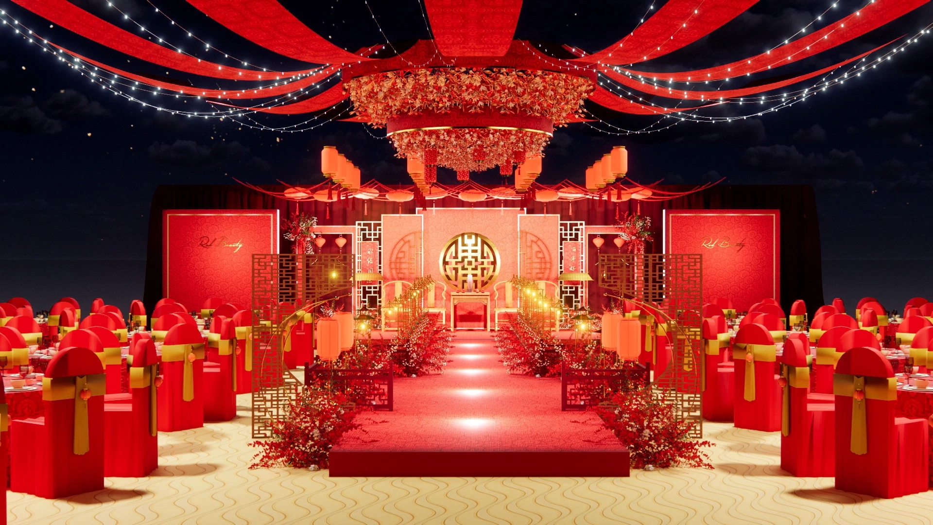 Chinese Wedding Banquet Venues sketchup model preview - SketchupBox