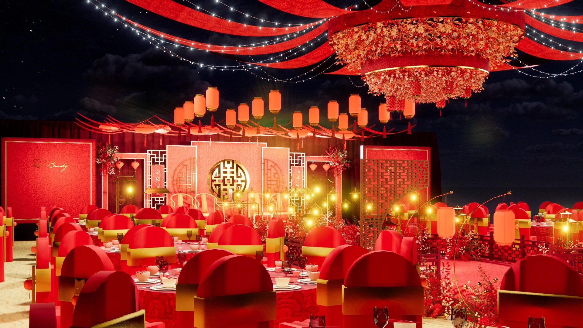 Chinese Wedding Banquet Venues sketchup model preview - SketchupBox