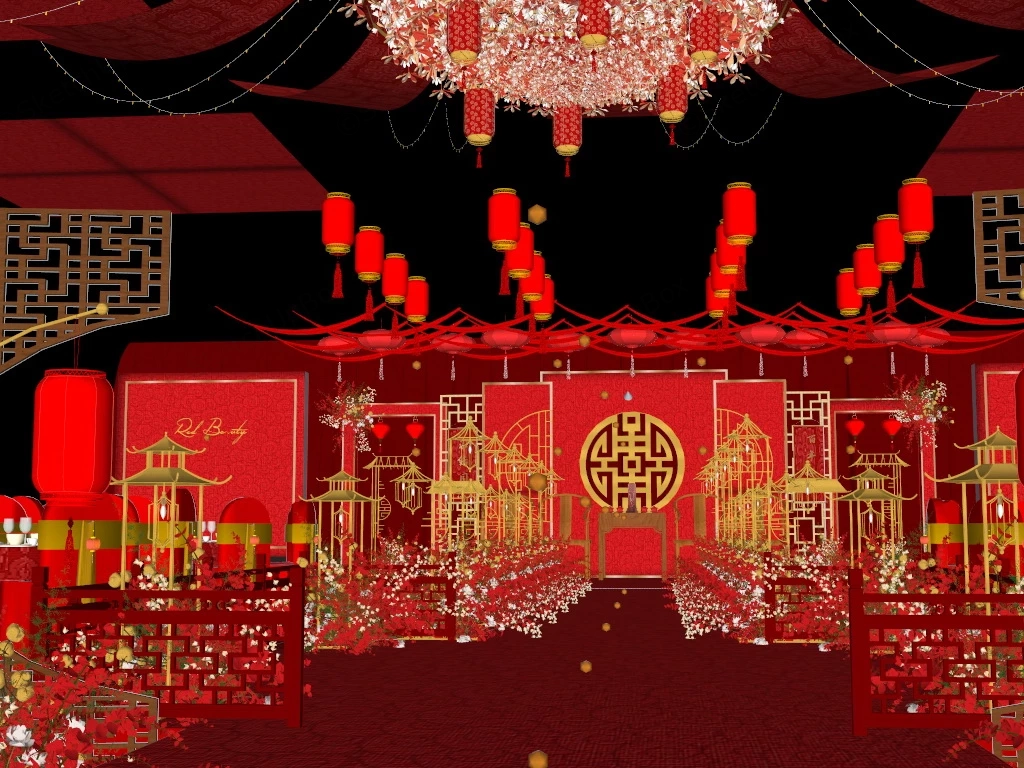Chinese Wedding Banquet Venues sketchup model preview - SketchupBox