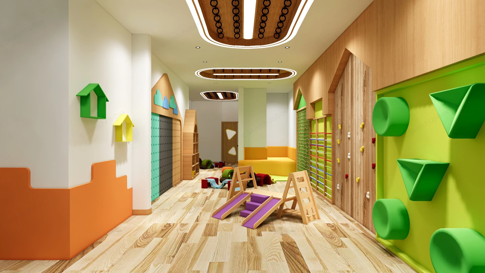 Preschool Indoor Playground sketchup model preview - SketchupBox