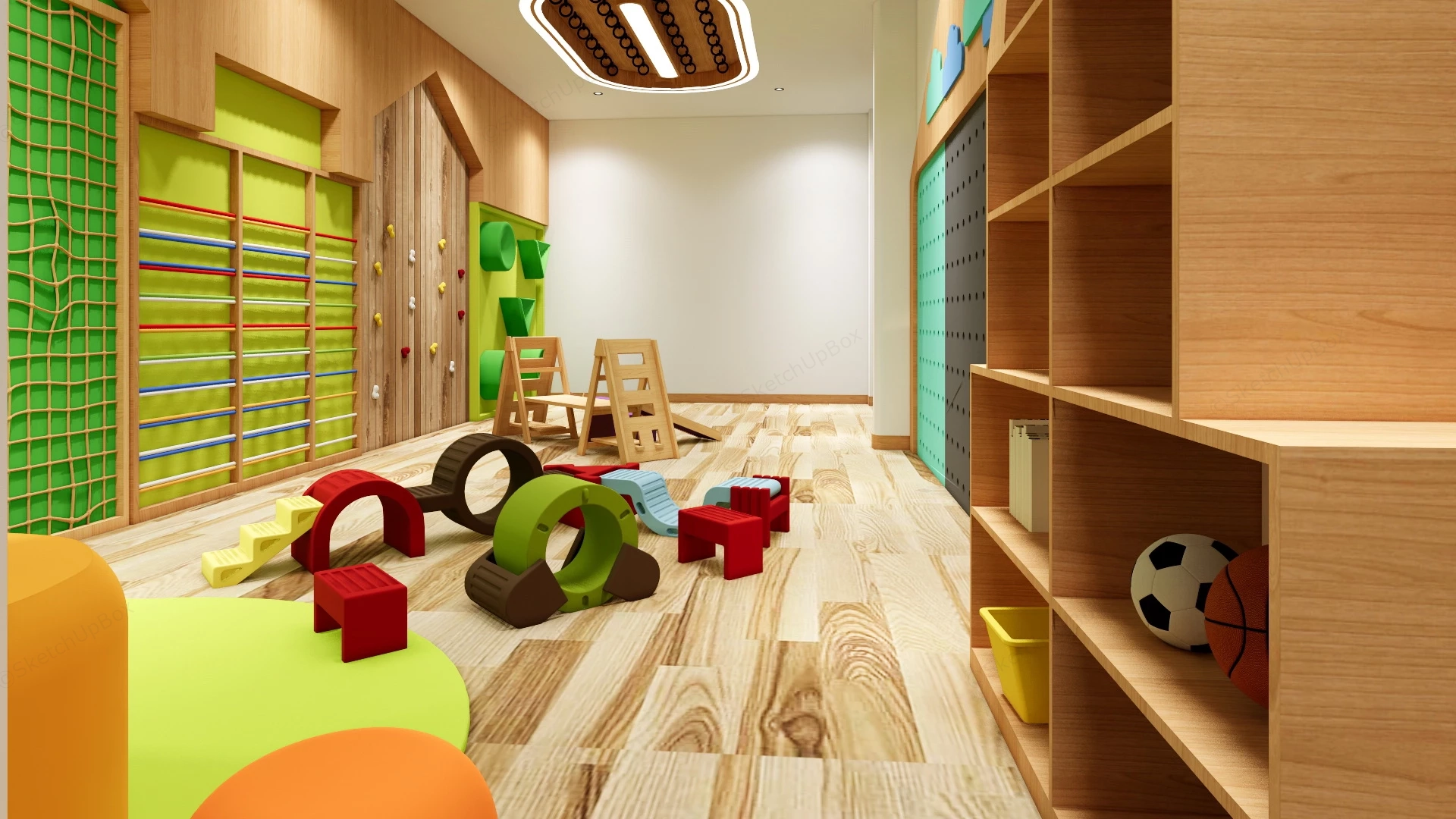 Preschool Indoor Playground sketchup model preview - SketchupBox