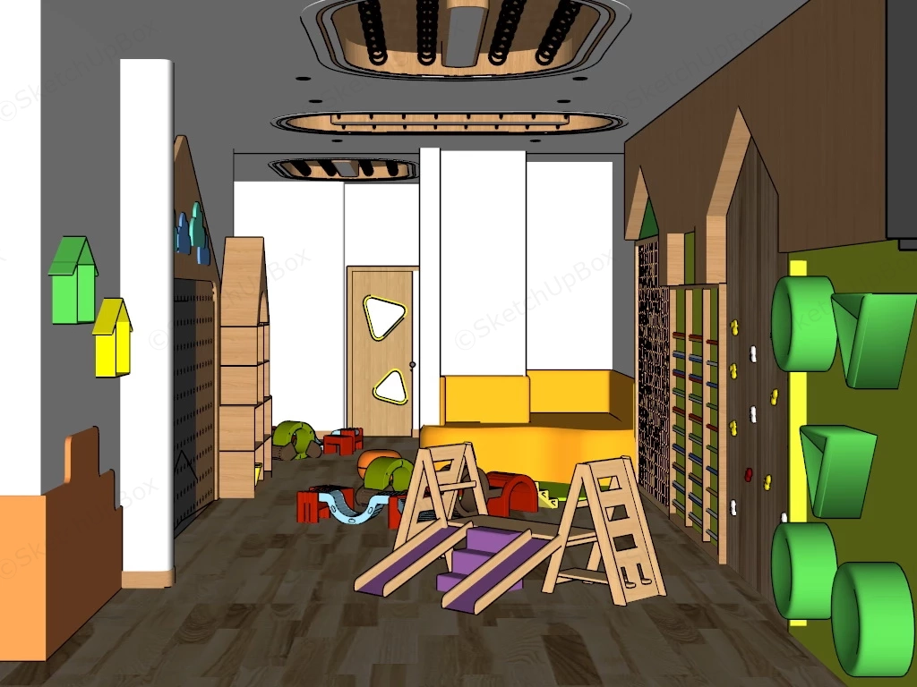Preschool Indoor Playground sketchup model preview - SketchupBox