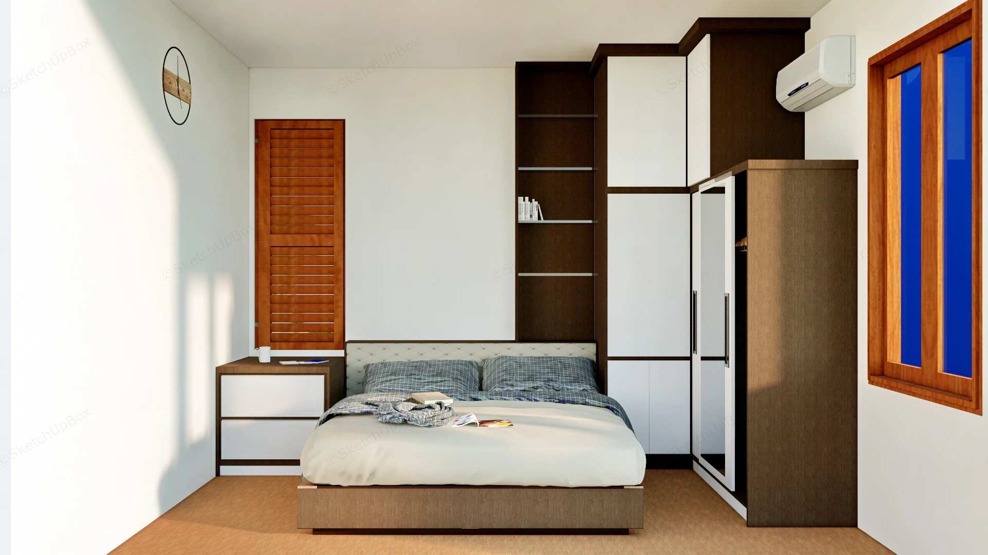 Small Adult Bedroom sketchup model preview - SketchupBox