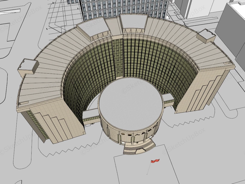 People's Bank Of China sketchup model preview - SketchupBox