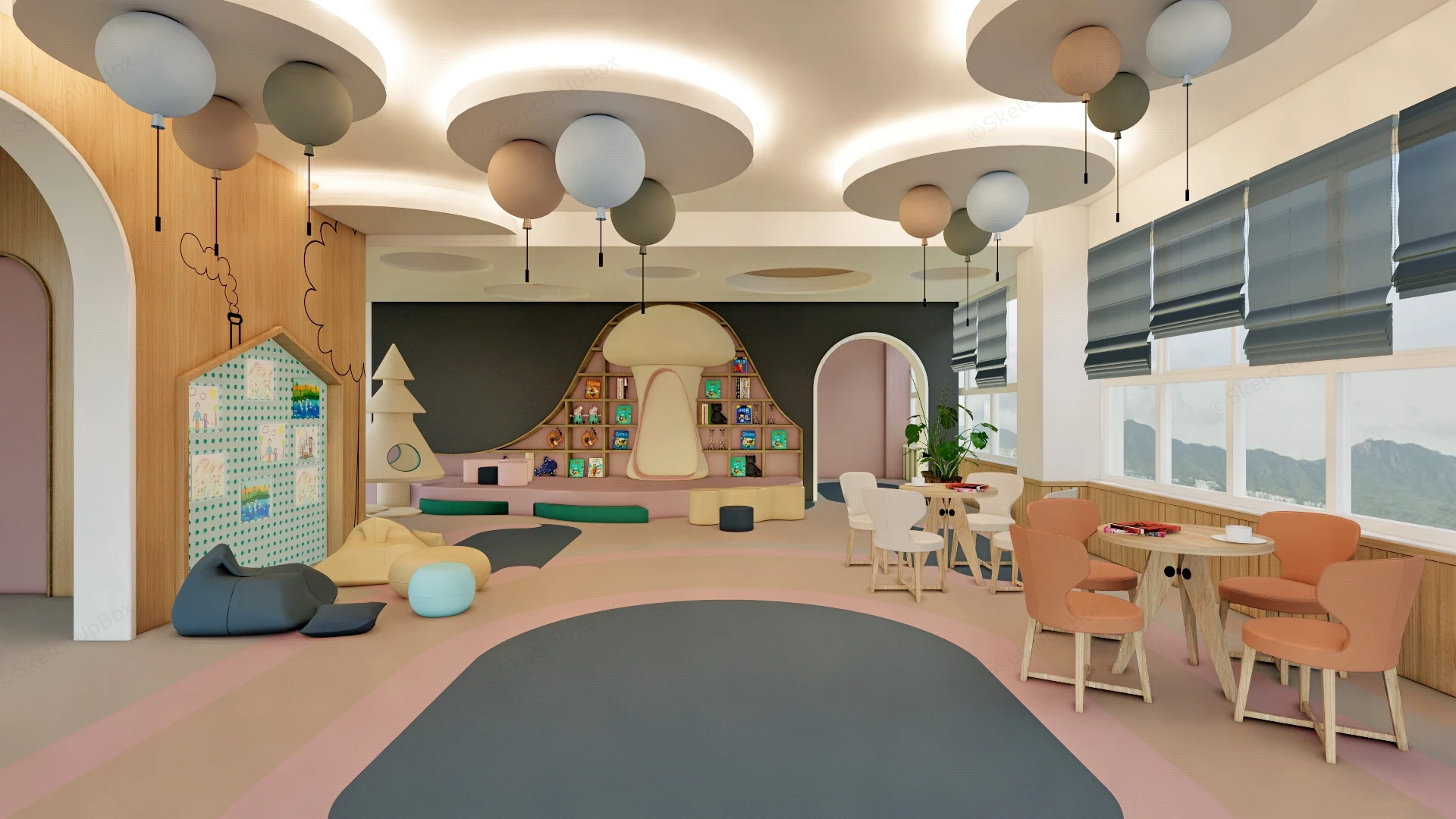Kindergarten Playroom Design sketchup model preview - SketchupBox