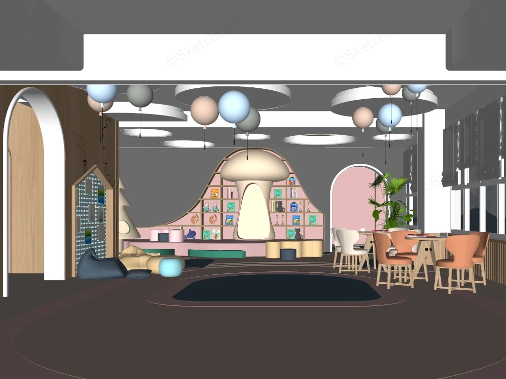Kindergarten Playroom Design sketchup model preview - SketchupBox