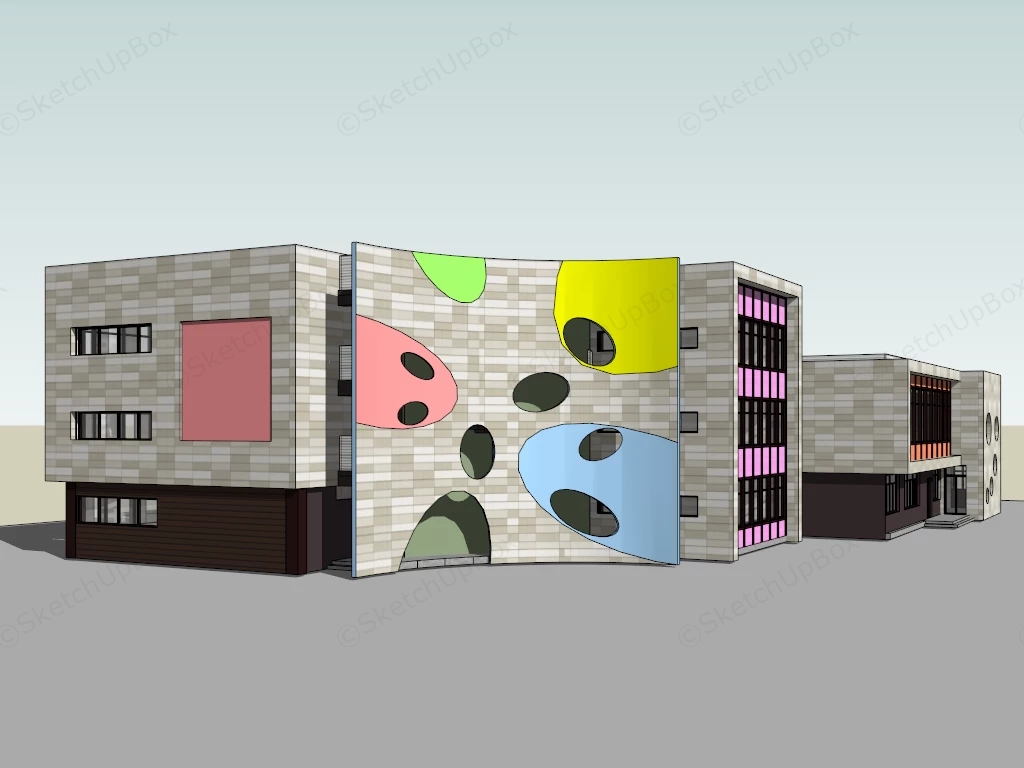 Kindergarten School Buildings sketchup model preview - SketchupBox