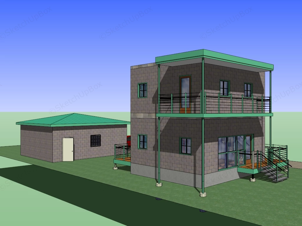 Old Box House sketchup model preview - SketchupBox