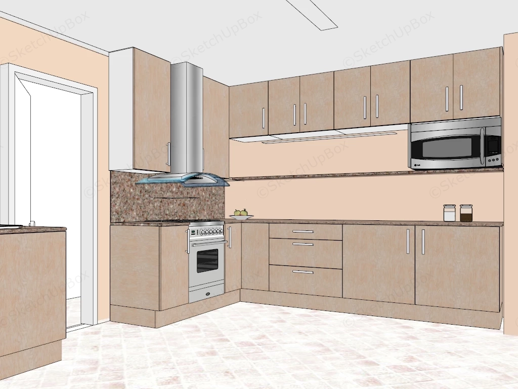 1st Floor Kitchen sketchup model preview - SketchupBox
