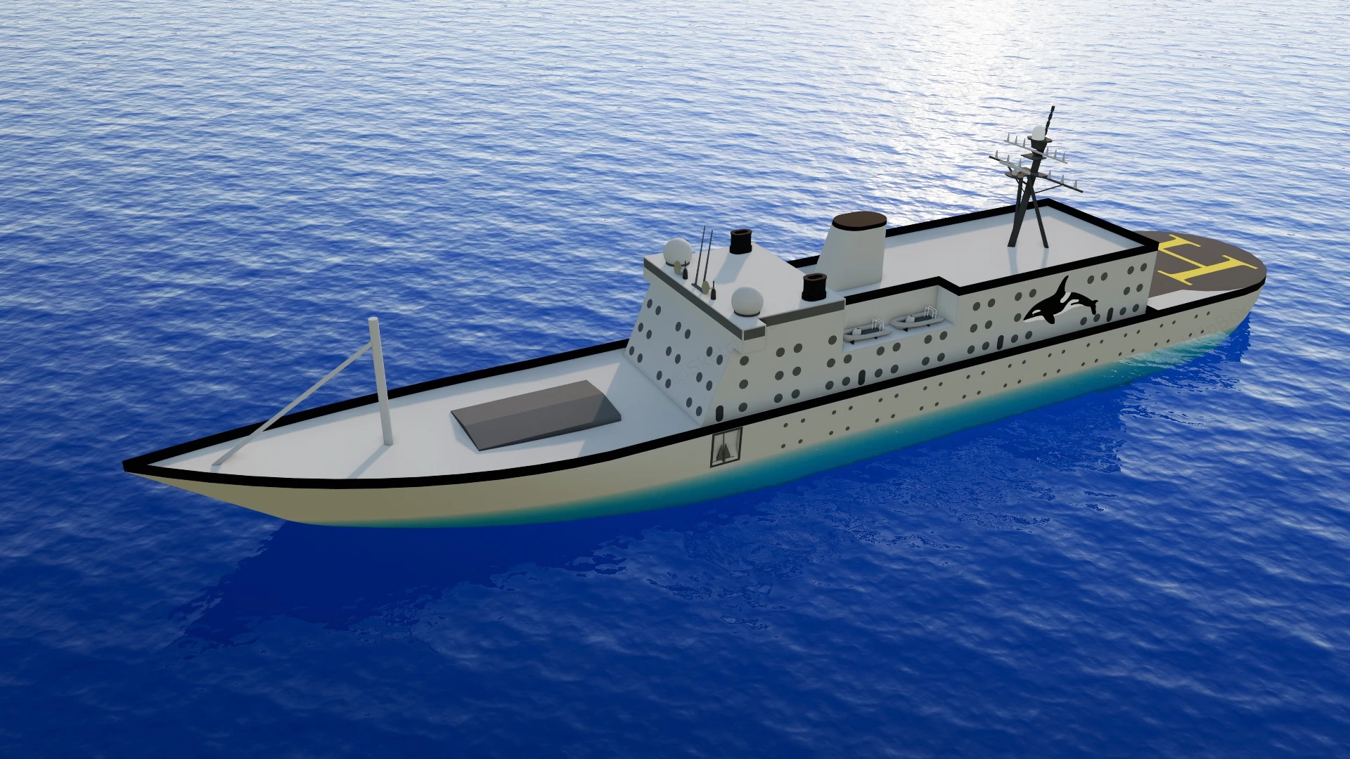 Luxury Yacht sketchup model preview - SketchupBox