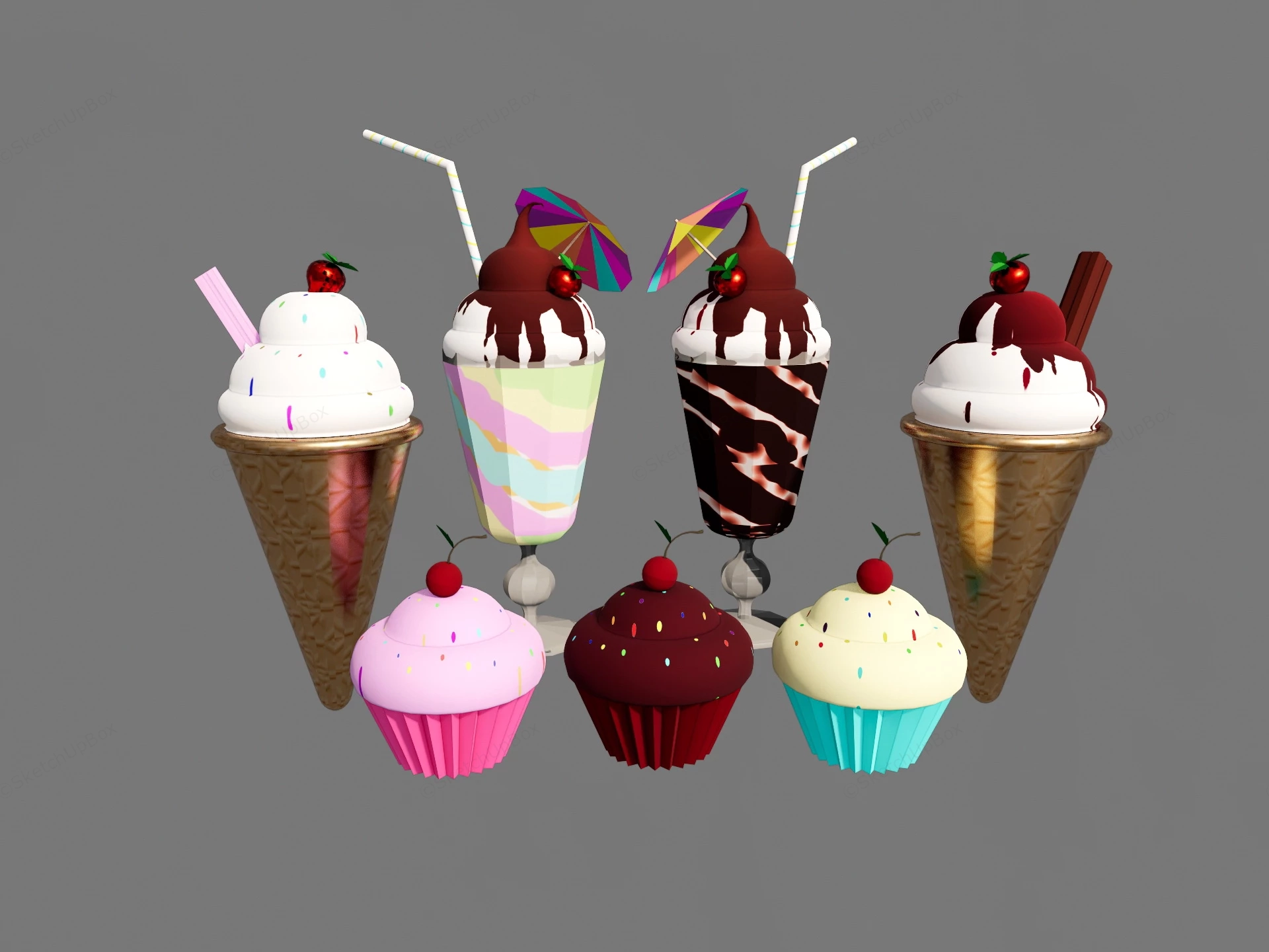 Ice Creams sketchup model preview - SketchupBox