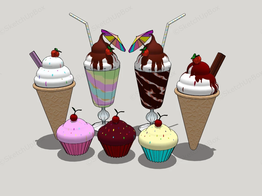 Ice Creams sketchup model preview - SketchupBox